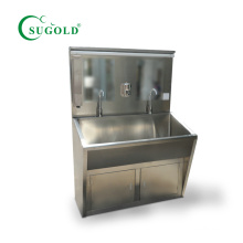 three person stainless steel medical washing hand sink